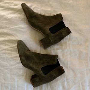 Madewell Suede Olive Ankle Booties